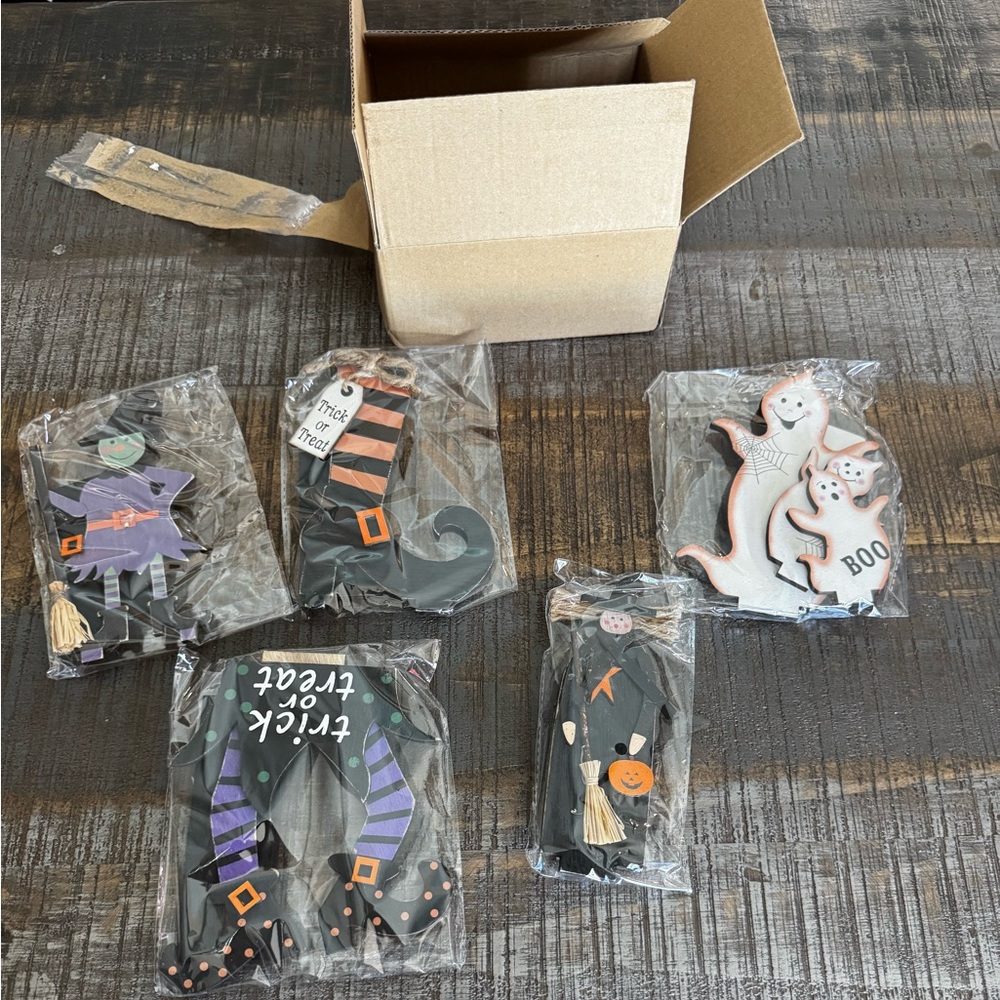 NWT 5pcs Halloween Wooden Decorations Halloween Tabletop Centerpiece Craft Decor - Picture 8 of 8